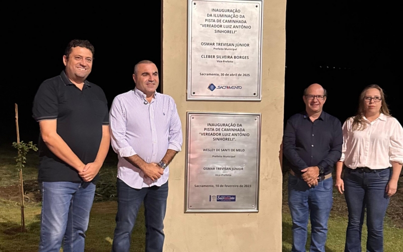 Inaugurada iluminação da pista de caminhada Vereador Luiz Antônio Sinhoreli