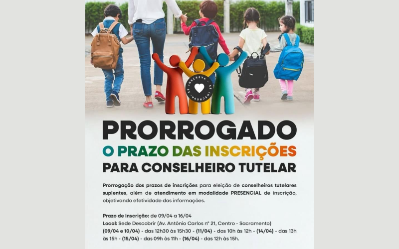 Prazo de inscrições para conselheiros tutelares é prorrogado. Participe!